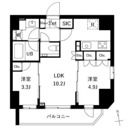 ES-Grande御徒町　1002号室　間取り
