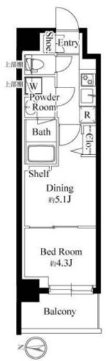 プライマル両国　208号室　間取り