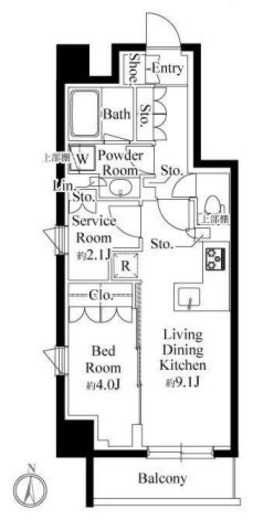 プライマル両国　901号室　間取り