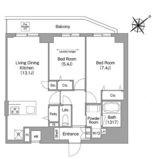 HF押上レジデンス　707号室　間取り