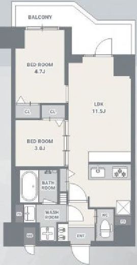 スプランディッド大島　102号室　間取り