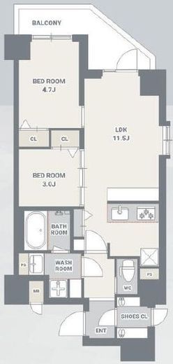 スプランディッド大島　704号室　間取り