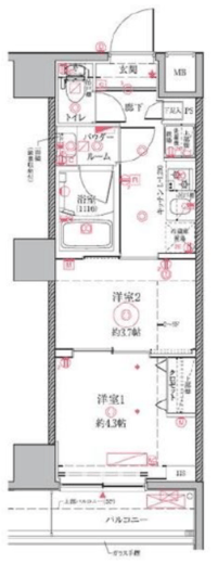 クレイシア門前仲町ザ・レジデンス　507号室　間取り