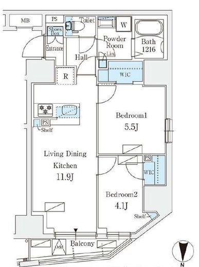 ルミークアン入谷　801号室　間取り