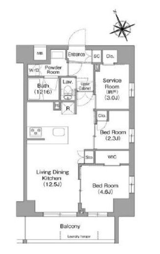 コンフォリア東葛西　103号室　間取り