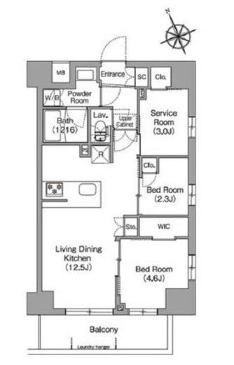 コンフォリア東葛西　308号室　間取り