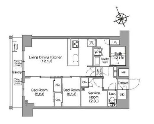 コンフォリア東葛西　402号室　間取り