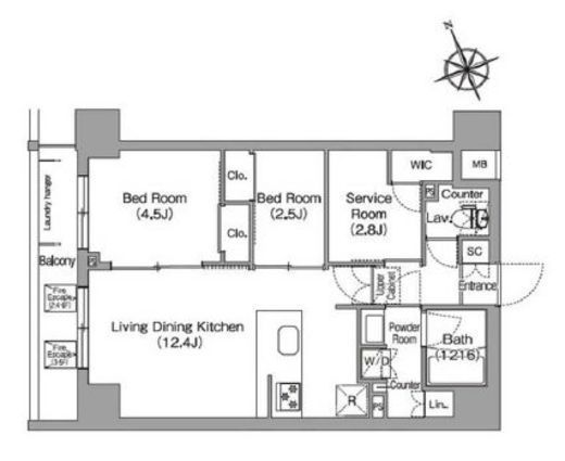 コンフォリア東葛西　404号室　間取り