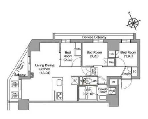 コンフォリア東葛西　601号室　間取り