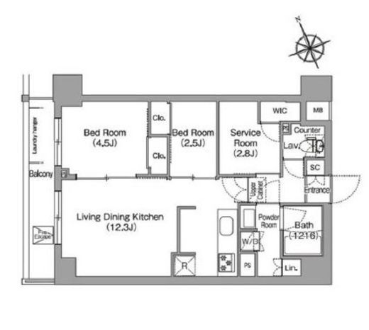コンフォリア東葛西　704号室　間取り