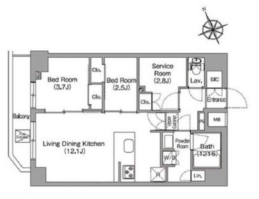 コンフォリア東葛西　802号室　間取り