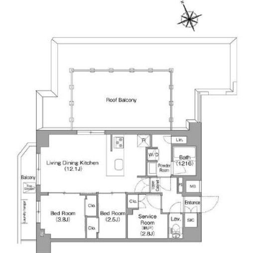 コンフォリア東葛西　801号室　間取り