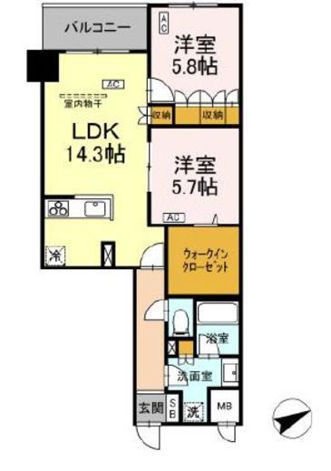 サンジョイアゼロ　102号室　間取り
