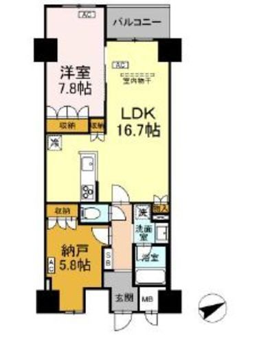 サンジョイアゼロ　105号室　間取り