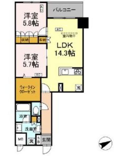 サンジョイアゼロ　107号室　間取り