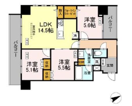 サンジョイアゼロ　301号室　間取り