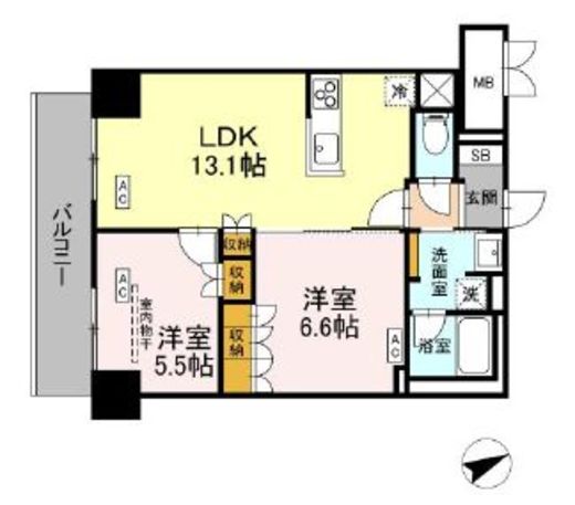 サンジョイアゼロ　402号室　間取り