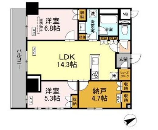 サンジョイアゼロ　403号室　間取り