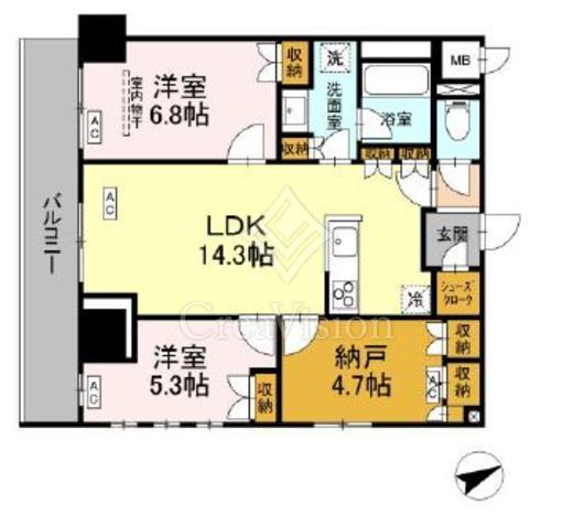 サンジョイアゼロ　403号室　間取り