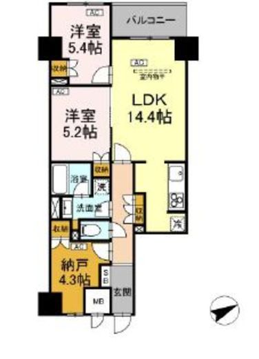 サンジョイアゼロ　406号室　間取り
