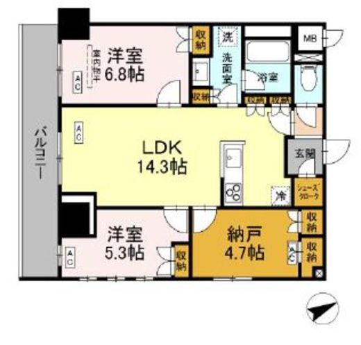 サンジョイアゼロ　602号室　間取り