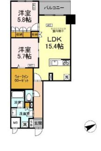 サンジョイアゼロ　611号室　間取り
