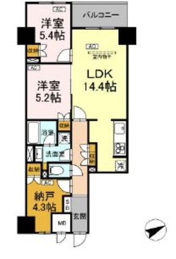 サンジョイアゼロ　705号室　間取り