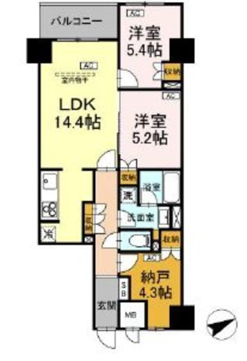 サンジョイアゼロ　712号室　間取り