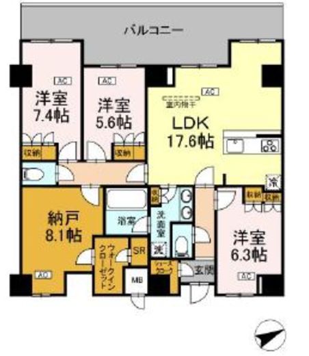 サンジョイアゼロ　804号室　間取り