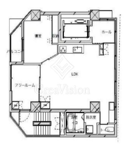 雷門RiverTerrace　6F1号室　間取り