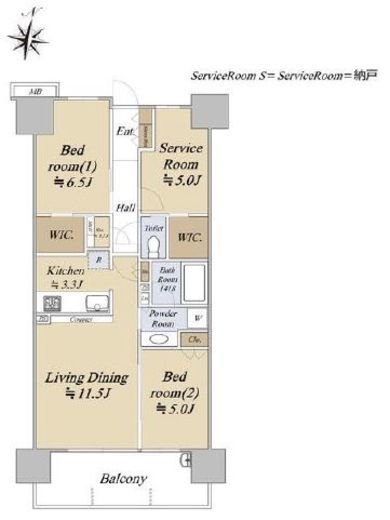 シティテラス金町　A4F1号室　間取り