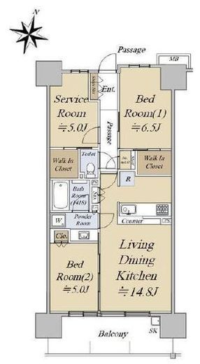 シティテラス金町　A5F1号室　間取り