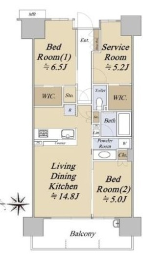 シティテラス金町　E4F1号室　間取り