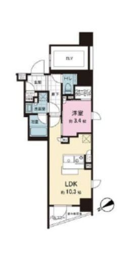 ザ・ライオンズミレス蔵前　1403号室　間取り