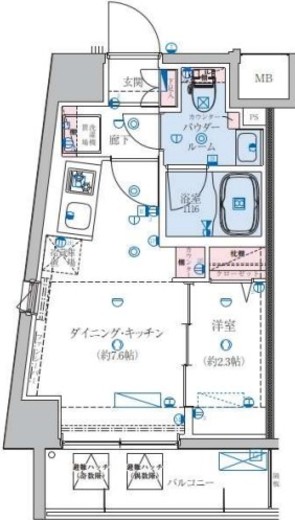 リヴシティ住吉　803号室　間取り