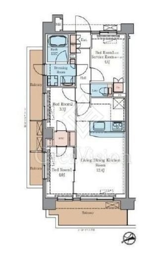 ラグゼナ平井ノース　301号室　間取り