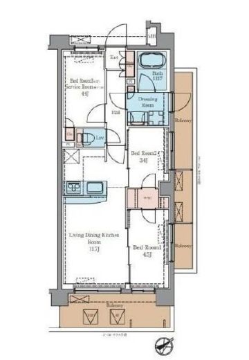 ラグゼナ平井ノース　405号室　間取り