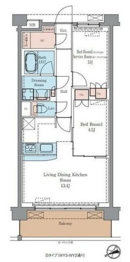 ラグゼナ平井ノース　502号室　間取り