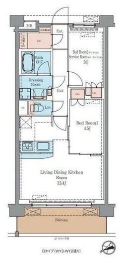 ラグゼナ平井ノース　503号室　間取り