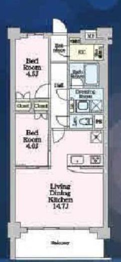 ラグゼナ平井ノース　509号室　間取り