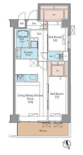 ラグゼナ平井サウス　205号室　間取り