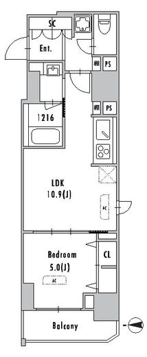 GRAN PASEO浅草入谷 (グランパセオ浅草入谷)　1003号室　間取り