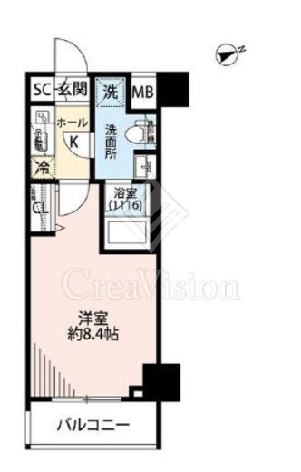 プレール・ドゥーク浅草松が谷　404号室　間取り