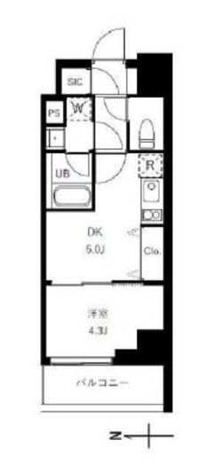 グランジット蔵前　502号室　間取り