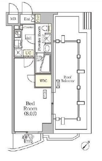 アジールコート門前仲町　1001号室　間取り
