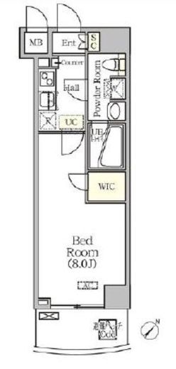 アジールコート門前仲町　902号室　間取り
