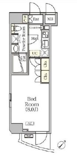 アジールコート門前仲町　903号室　間取り