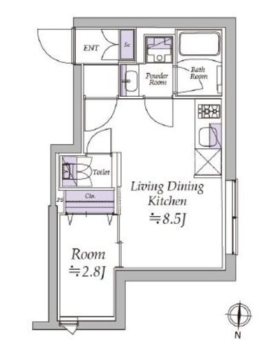 アトリオフラッツ清澄白河　102号室　間取り