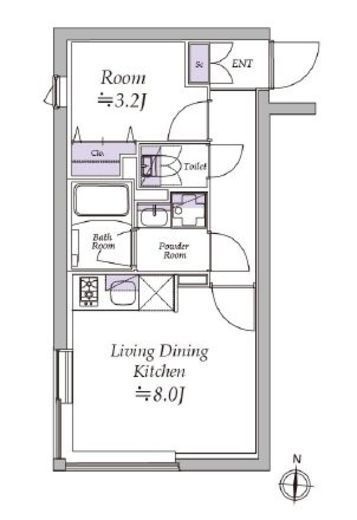 アトリオフラッツ清澄白河　103号室　間取り