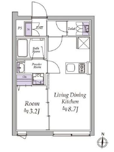 アトリオフラッツ清澄白河　404号室　間取り
